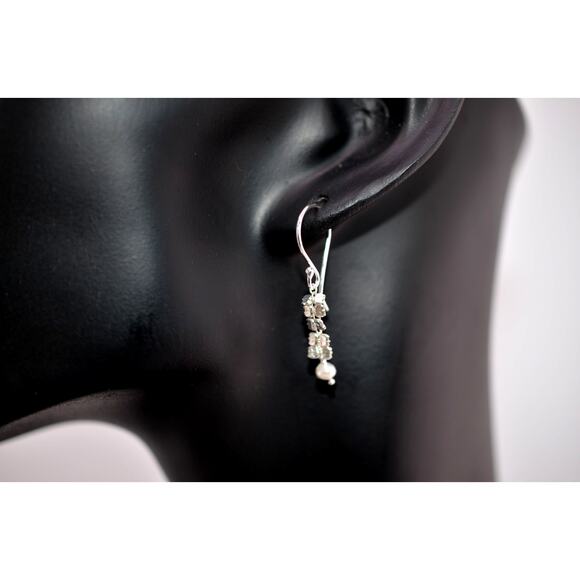 Catherine Weitzman Sterling Silver Keishi Pearl Dangle Earrings - Picture 1 of 3